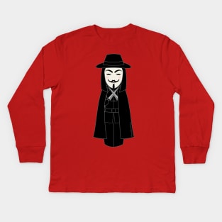 Kokeshi V for Vendetta Kids Long Sleeve T-Shirt